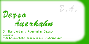 dezso auerhahn business card